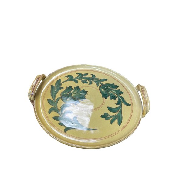 Carciofi William Sonoma Italian Handcrafted Ceramic Floral Mustard Serve Tray SK - Picture 1 of 14